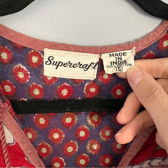 SOLD Vintage 60s 70s Indian Cotton Gauze Dress / Vintage Bohemian Gauze Dress - Picture 4 of 10